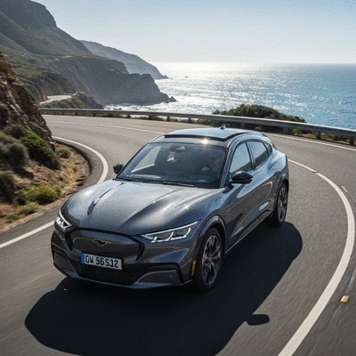 2026 Ford Super Duty truck towing a large trailer down a highway, showcasing Pro Trailer Hitch Assist